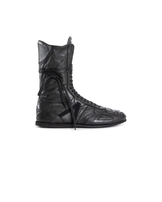Ann Demeulemeester Black Palne High-top Boxing Sneakers for men