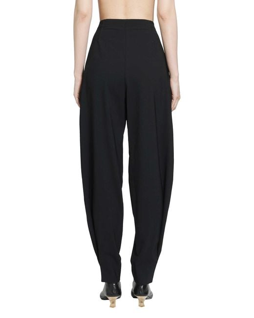 RETORI Black Stretch Wool Barrel Pants