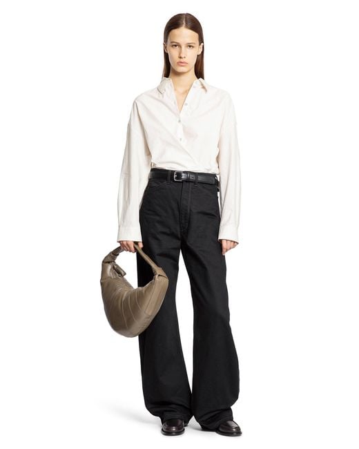 Lemaire Black High-Waisted Curved Pants