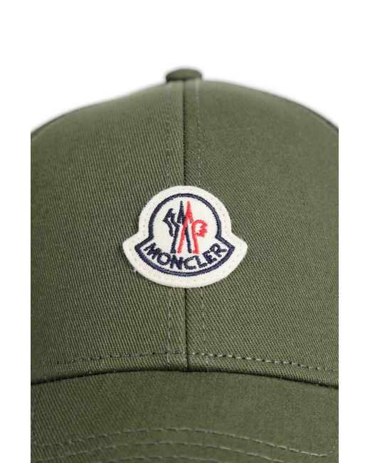 Moncler Green Cotton Gabardine Baseball Cap for men