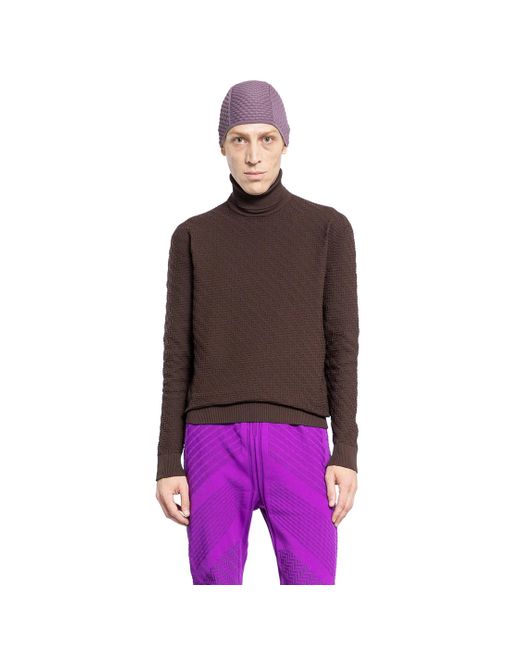 Prada Purple Jacquard Knit Sweater for men
