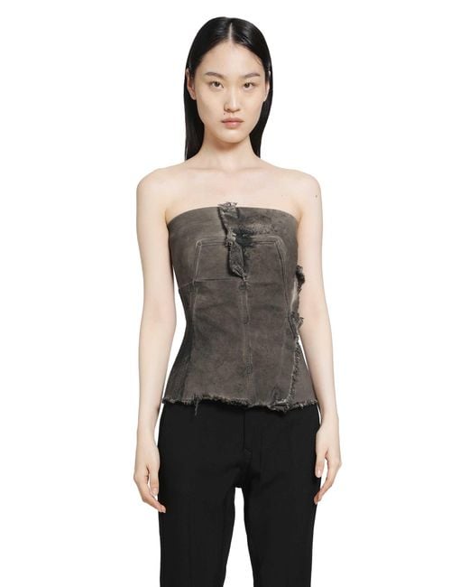 Rick Owens Black Tower Bustier Top