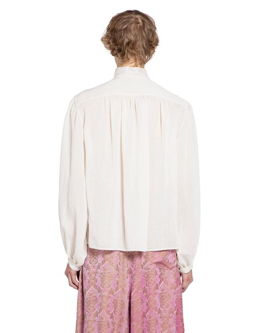 Ann Demeulemeester White Thorald High Comfort Cropped Serafino Top for men