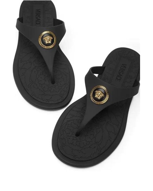 Versace Black Alia Rubber Sandals