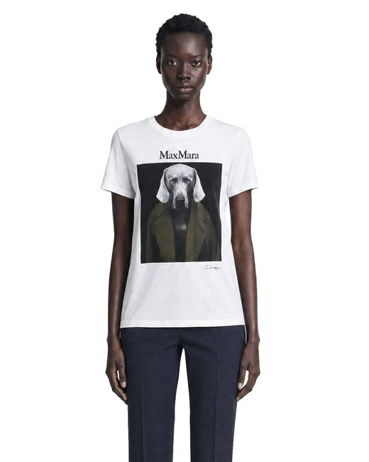 Max Mara White William Wegman Print T-Shirt