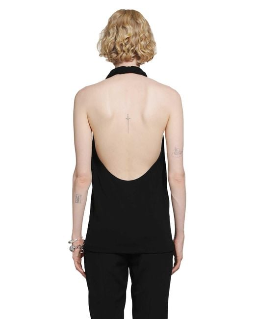 Totême Black Twisted Jersey Halter Top