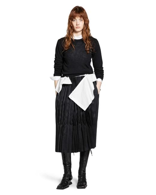 Comme des Garçons Black Ruffled Midi Skirt