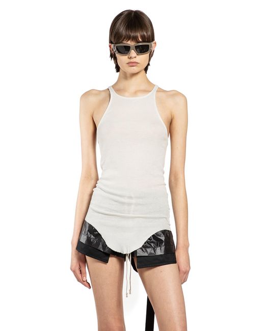 Rick Owens White Temple Racer Back Tank Top