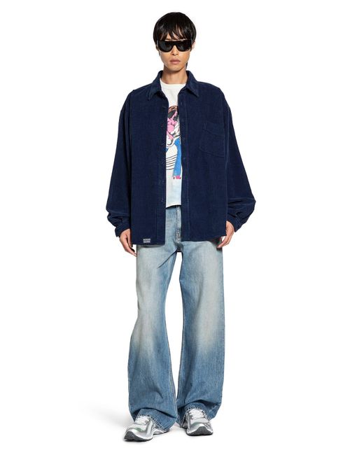 ERL Corduroy Overshirt in Blue for Men | Lyst