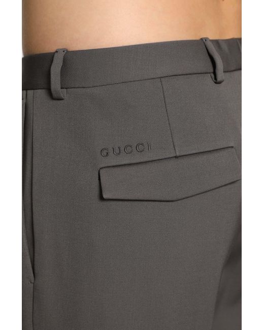 Gucci Gray Wool Tailored Pants for men