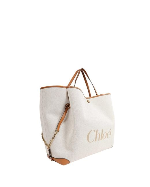 Chloé White Clover Tote Bag