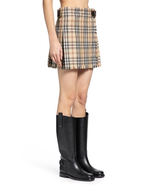 Burberry Natural Check Wool Mini Kilt