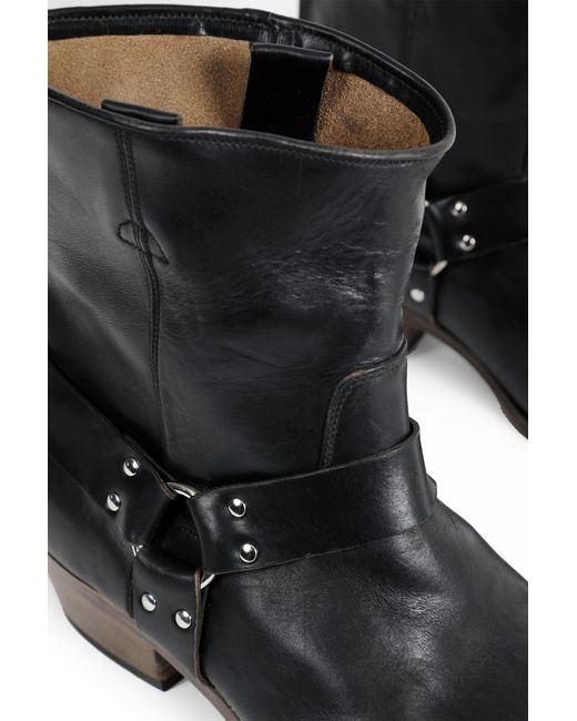 Premiata Black Leather Ankle Boots for men