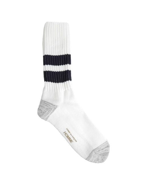 Comme des Garçons White Low Gauge Pile Socks for men