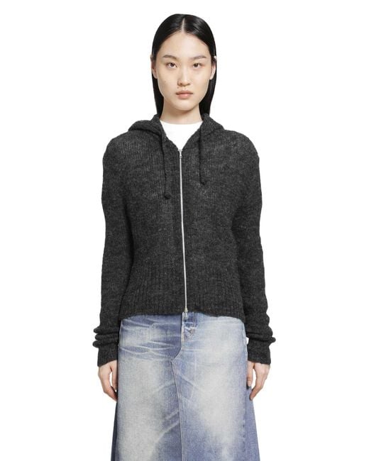 Our Legacy Black Compact Hood Zip-Up Sweater