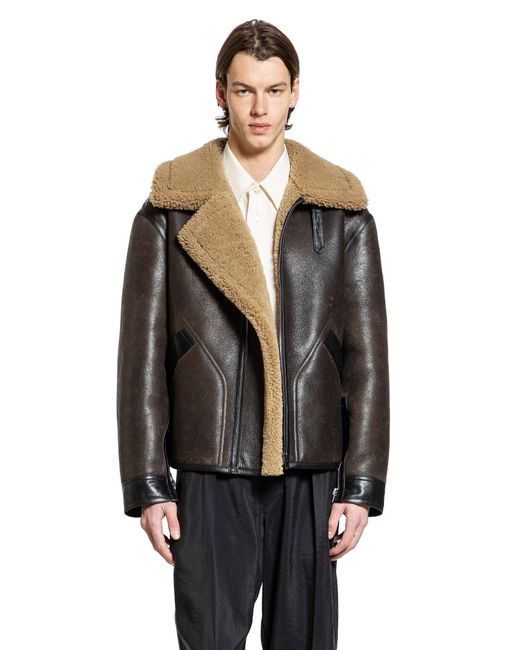 Lemaire Black Shearling Jacket for men