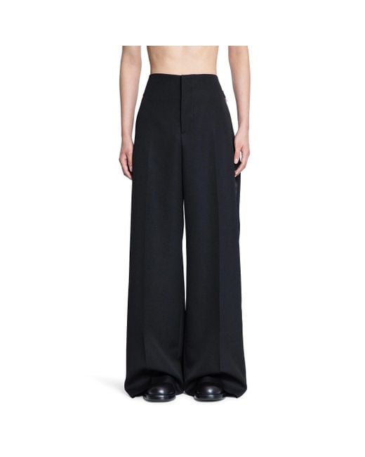 McQueen Black Wide Leg Tuxedo Trousers for men