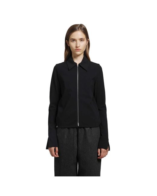 Jil Sander Black Jersey Zip Closure Jacket