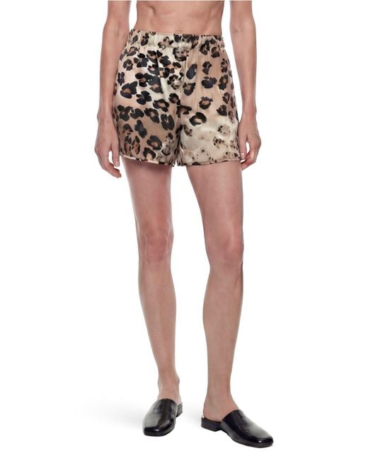 Laneus White Viscose Linen Drawstring Shorts