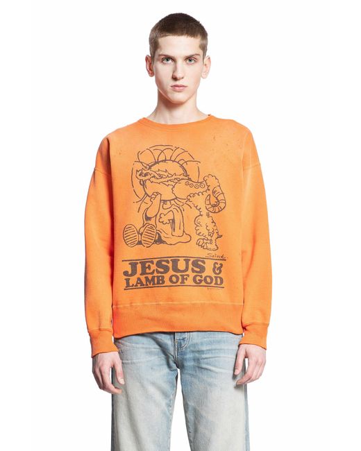 Saint Michael Orange Sweatshirts for men