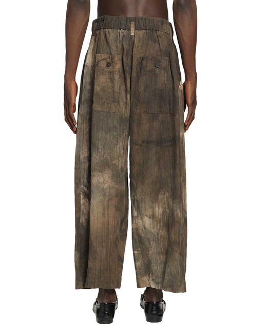Ziggy Chen Green Digital Print Drawstring Trousers for men