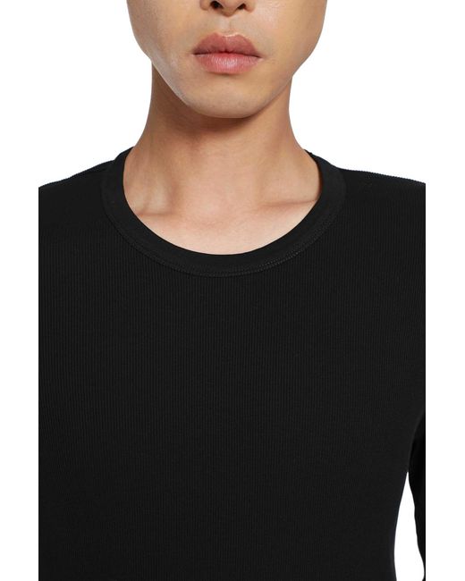 Lemaire Black Long Sleeve Ribbed Tee for men