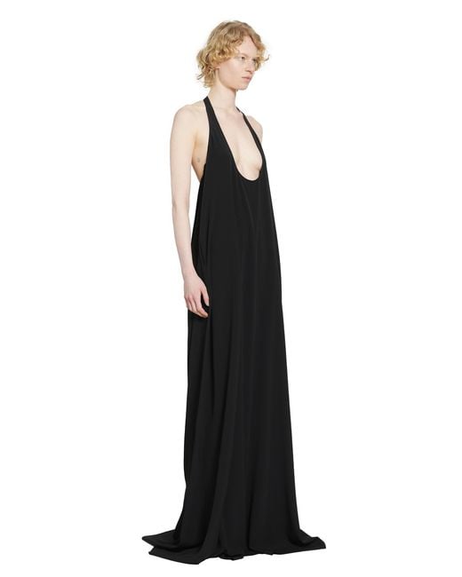 Rick Owens Black Temple Haltar Gown