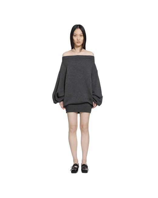 MM6 by Maison Margiela Black Merino Wool Knit Dress
