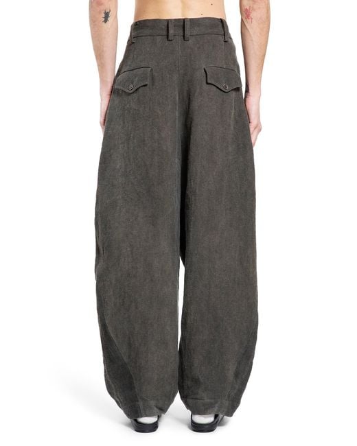 Uma Wang Black Pantaloni Patina for men
