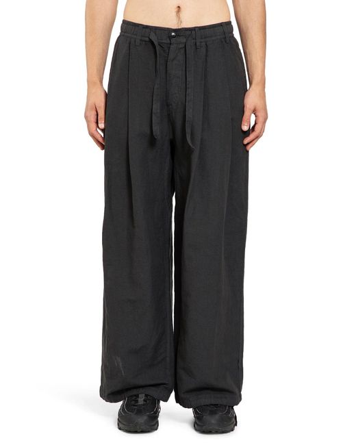 Maharishi Black Hemp Pleated Track Pants for men