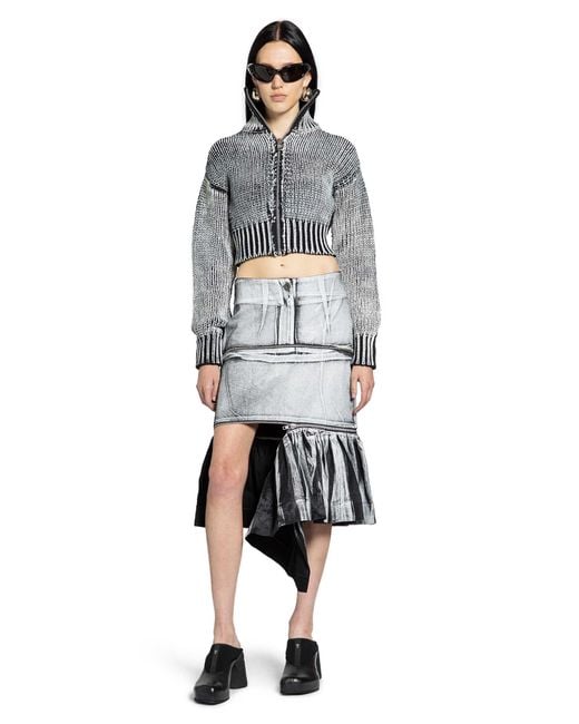 VAQUERA Gray Cropped Painted Cardigan