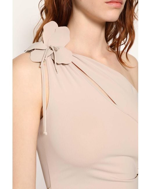 Coperni Natural Asymmetric Flower Gown