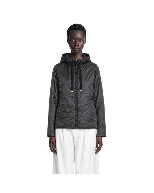 Max Mara Black Padded Water-Repellent Hooded Jacket