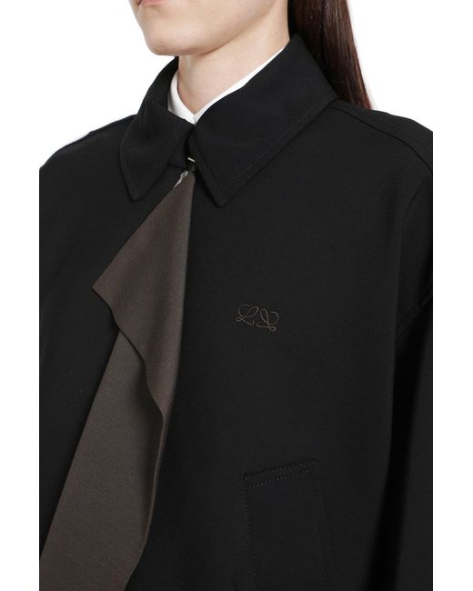 Loewe Black Viscose Wool Harrington Jacket