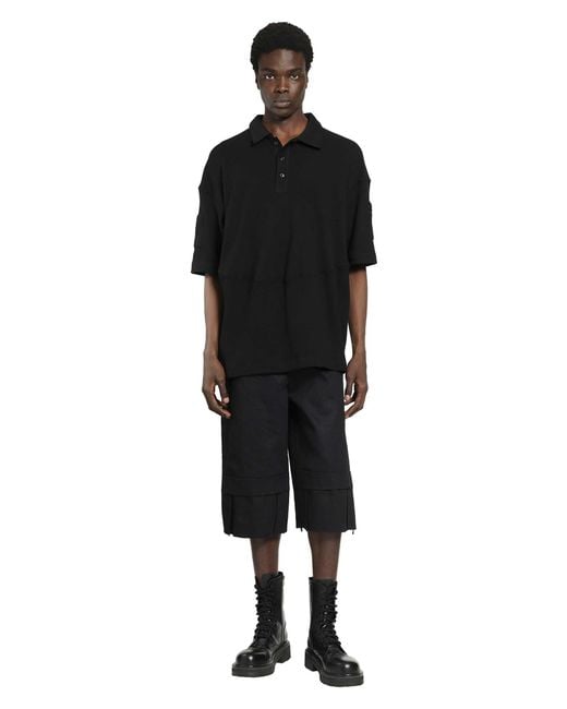 BRYAN JIMENE`Z Black Denim Bunker Bermudas for men