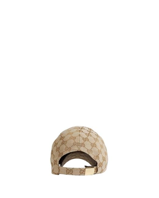 Gucci Natural Gg Cotton Canvas Baseball Cap
