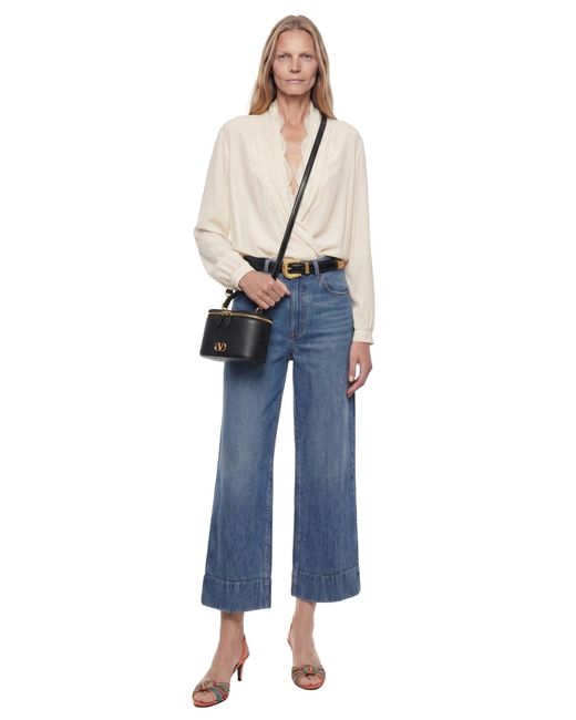 Valentino Blue Cropped Flare Jeans