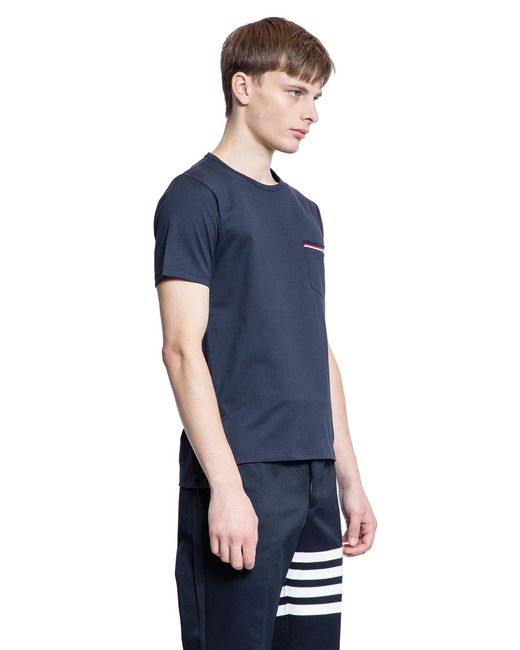 Thom Browne Blue Medium Weight Jersey Pocket T-Shirt for men