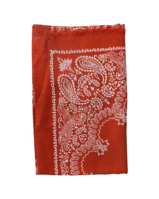 Destin Red Paisley Print Cotton Bandana for men