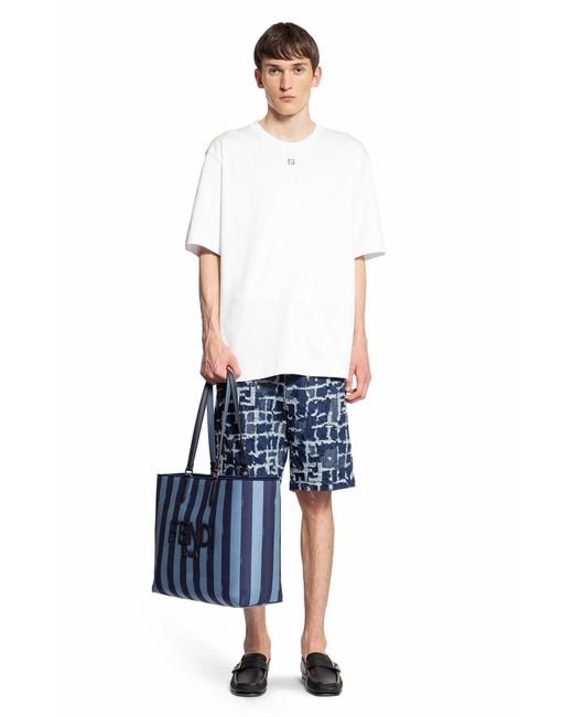 Fendi White Cotton T-Shirt for men
