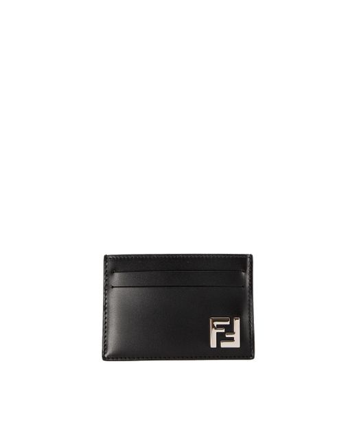 Fendi Black Ff Squared Slim Card Holder for men