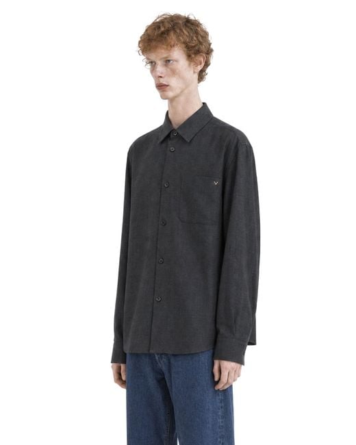 Valentino Black Vgold Nylon Gabardine Jacket for men