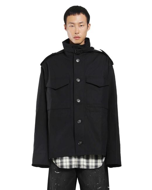 Acne Black Cotton Nylon Field Jacket for men