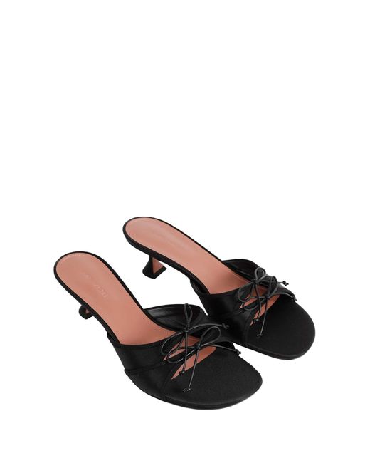AMINA MUADDI Black Eleonora Satin 45 Mules