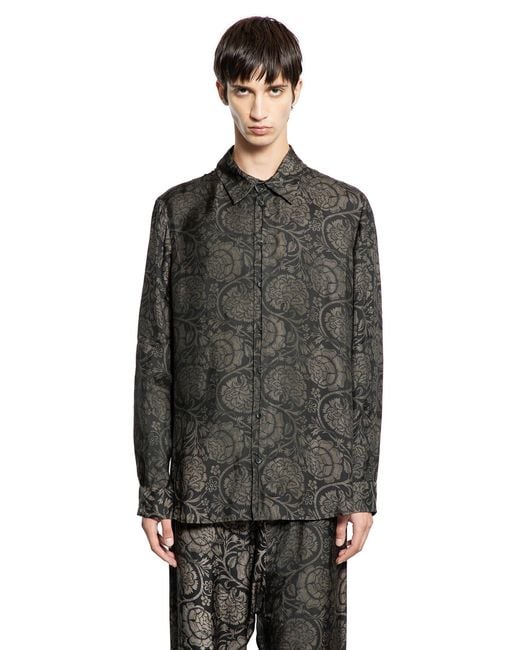 Uma Wang Black Tab Printed Shirt for men