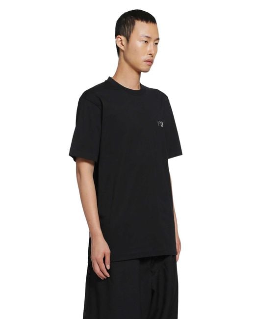 Y-3 Black Regular Short Sleeve Tee for men
