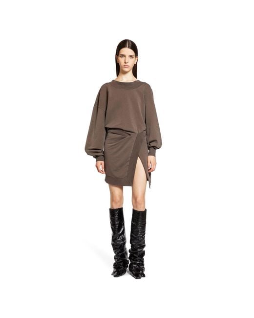 The Attico Brown Light American Fleece Mini Dress