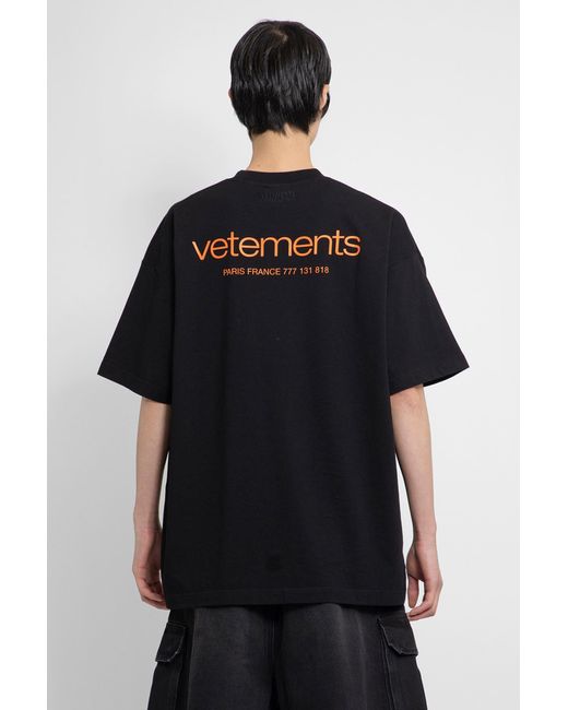 Vetements Black Vetets T-shirts for men