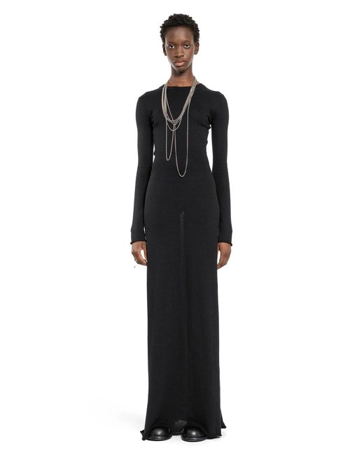 Ann Demeulemeester Black Eva Long Open Back Dress