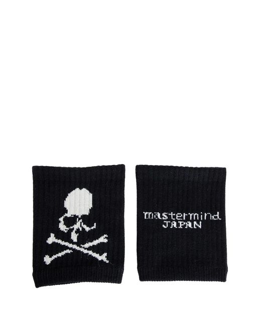 MASTERMIND WORLD Black Distressed Wrist Bands for men